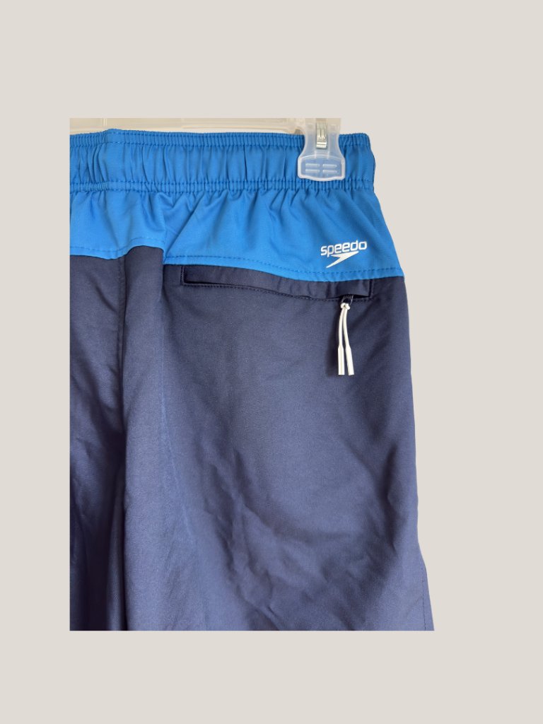 Nwt Speedo Men's Swim Shorts Navy Blue Colorblock Waistband Size S — image 6 of 8